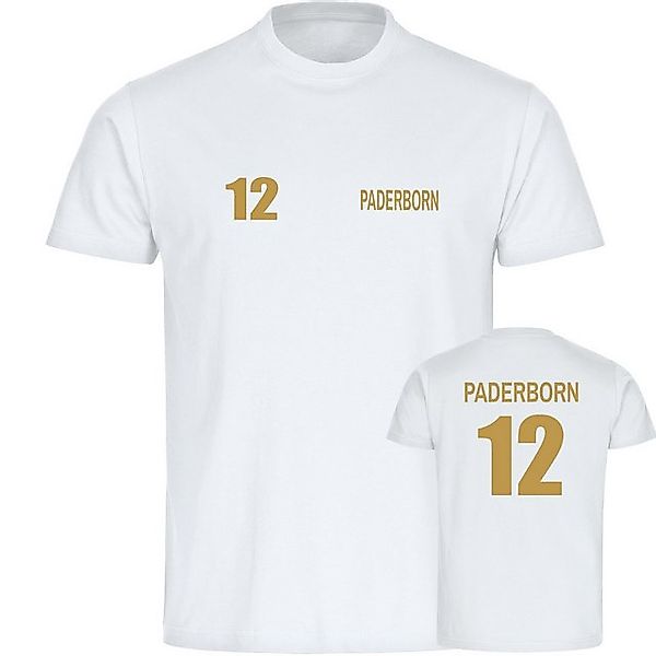 multifanshop T-Shirt Herren Paderborn - Trikot Nummer 12 gold - Männer günstig online kaufen