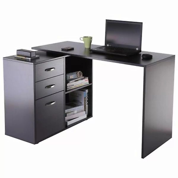 HOMCOM Computertisch mit Schubladenschrank schwarz günstig online kaufen