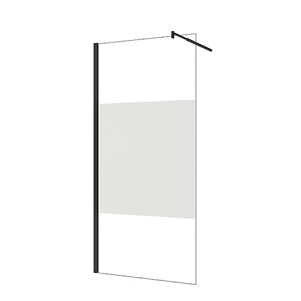AICA Walk in Duschwand B.110 x H.200cm Milchglasstreifen Duschabtrennung 8m günstig online kaufen
