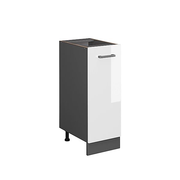 Vicco Apothekerschrank R-Line Weiß Hochglanz/Anthrazit 30 cm AP Eiche günstig online kaufen