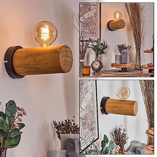 hofstein Wandleuchte Wandlampe aus Metall/Holz in günstig online kaufen