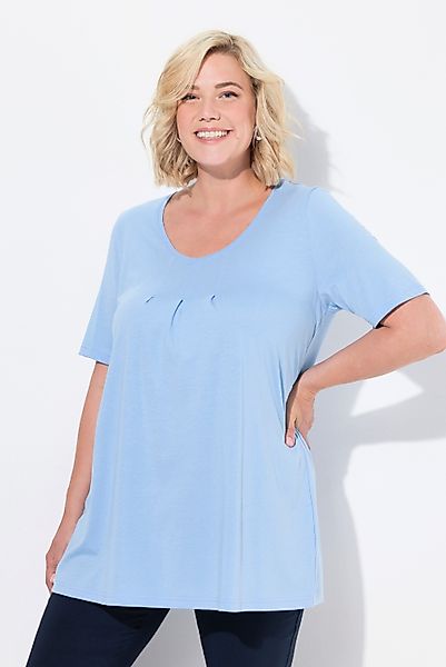 Ulla Popken T-Shirt T-Shirt Zierfalten A-Linie günstig online kaufen