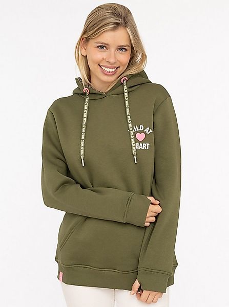 Zwillingsherz Hoodie "Wild at heart" Leo Kapuze und Stickerei, bedruckter K günstig online kaufen