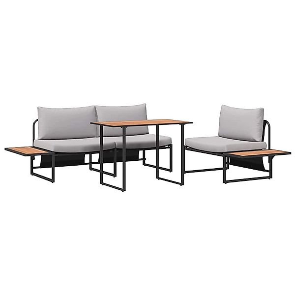 vidaXL Garten Essgruppe 3-Tlg Hellgrau Stahl 3335889 günstig online kaufen