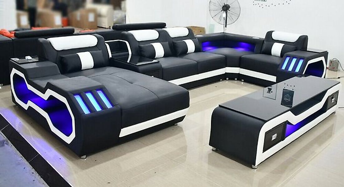 JVmoebel Ecksofa Polster Set Wohnzimmer L-Form Sofa Couch Ecke mit Hocker M günstig online kaufen