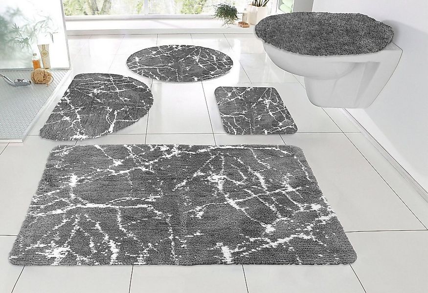my home Badematte Marble, Höhe 15 mm, rutschhemmend beschichtet, fußbodenhe günstig online kaufen