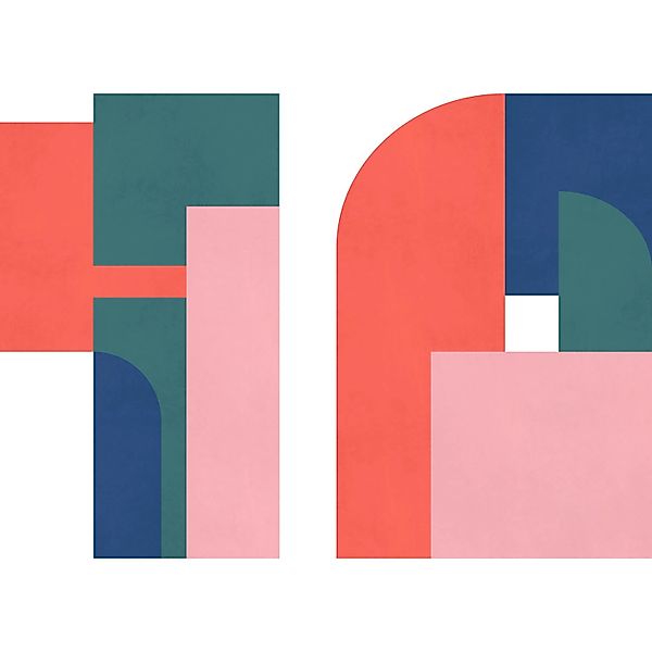 Komar Vliestapete Geometric Colours 350 cm x 250 cm Bunt günstig online kaufen