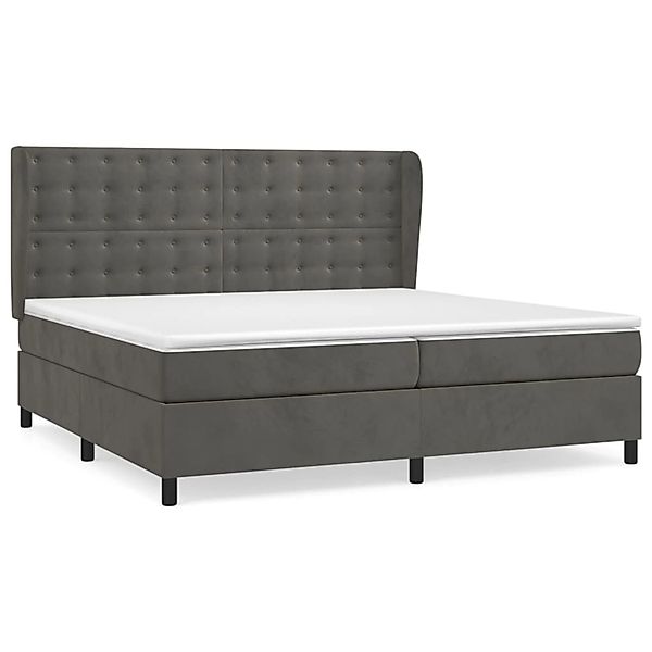 vidaXL Boxspringbett mit Matratze Dunkelgrau 200x200 cm Samt1373036 günstig online kaufen