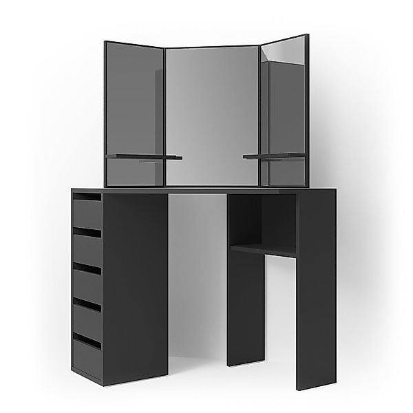 Vicco Schminktisch Arielle, Schwarz, 110 cm günstig online kaufen