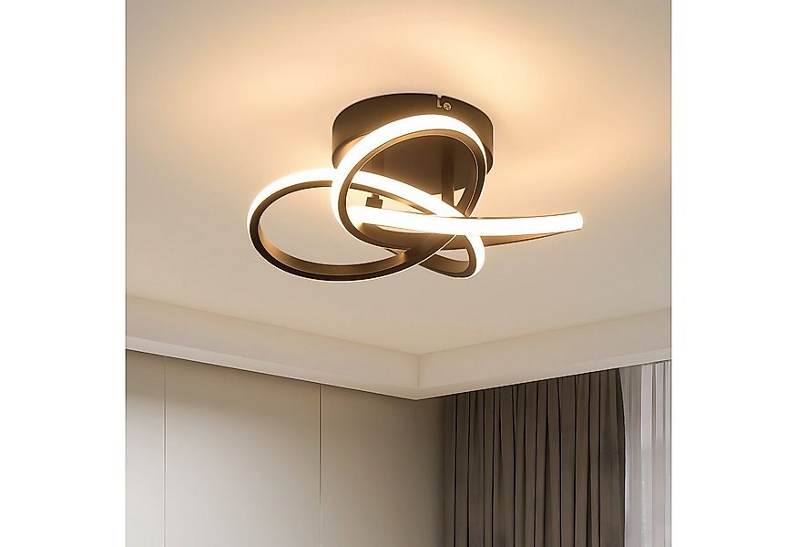 Nettlife LED Deckenleuchte Schwarz/Weiß Dimmbar Modern 28W/46W Küchenlampe, günstig online kaufen