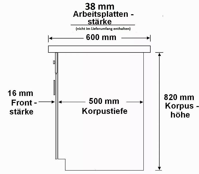 Küchen-Preisbombe Unterschrank Regal 15 cm Schwarz günstig online kaufen