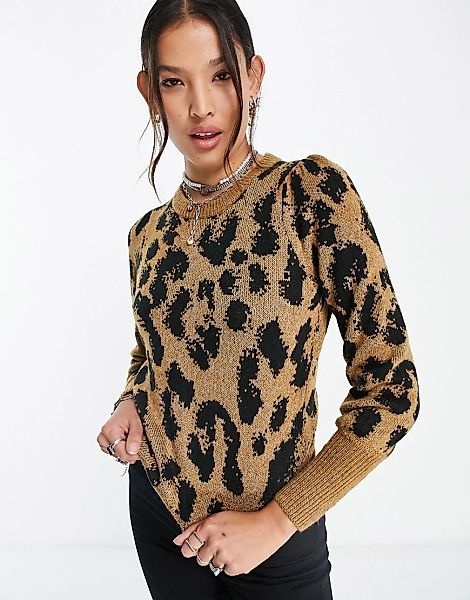 Vero Moda – Pullover mit Ton-in-Ton-Leopardenmuster-Mehrfarbig günstig online kaufen