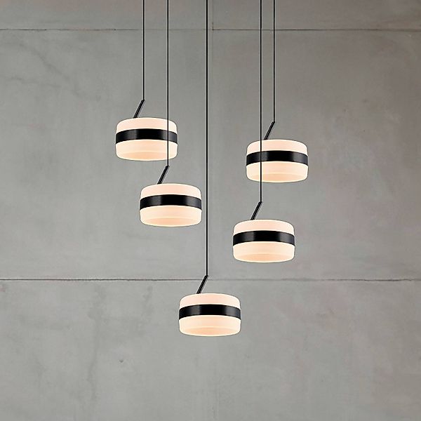 LED-Pendellampe Dios, schwarz, Ø 45 cm, CCT, 5-flg. günstig online kaufen