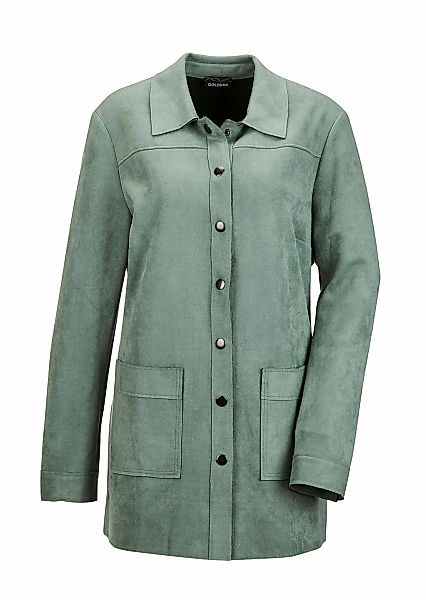 GOLDNER Kurzjacke "Kurzgröße Outdoorjacke aus Veloursimitat in Grün" nahtve günstig online kaufen