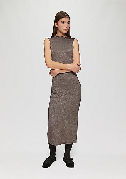 QS Midikleid Kleid Schmales Rippkleid mit Glitzereffekt günstig online kaufen