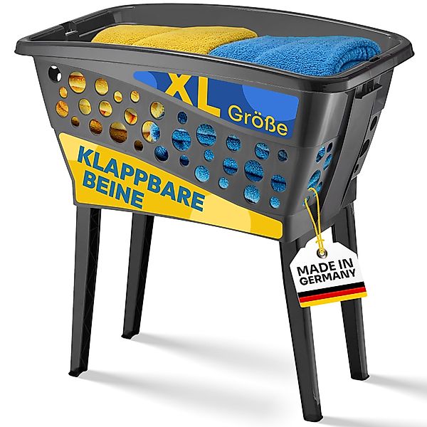 Gardissimo Wäschekorb Wäschewanne mit Beinen Black günstig online kaufen