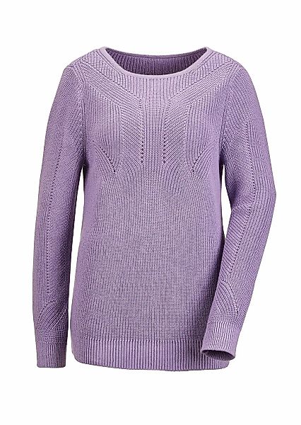 GOLDNER Rundhalspullover "Kurzgröße Eleganter Rippenstrick mit U-Boot-Aussc günstig online kaufen