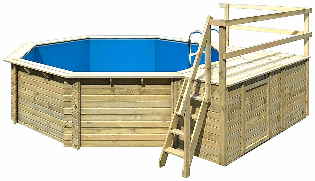 Karibu Achteckpool "TOSCANA Set C B428xL428xH124 cm" günstig online kaufen