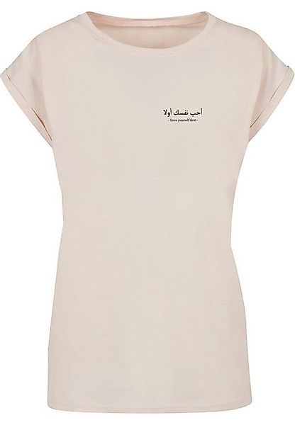 Merchcode T-Shirt Merchcode Damen Ladies Love Yourself First Extended Shoul günstig online kaufen