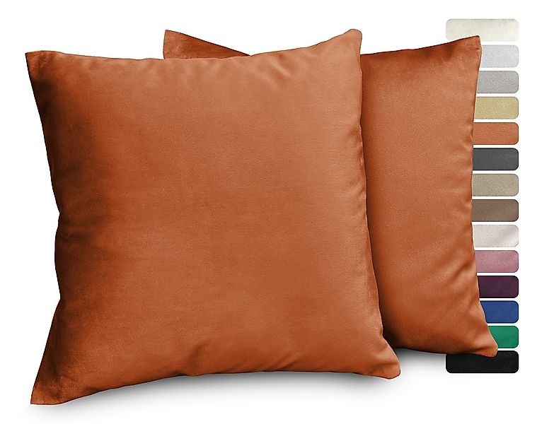 Beautex Kissenhüllen Samt Kissenhüllen 2er Set, Premium Kissenbezug, Sofa- günstig online kaufen