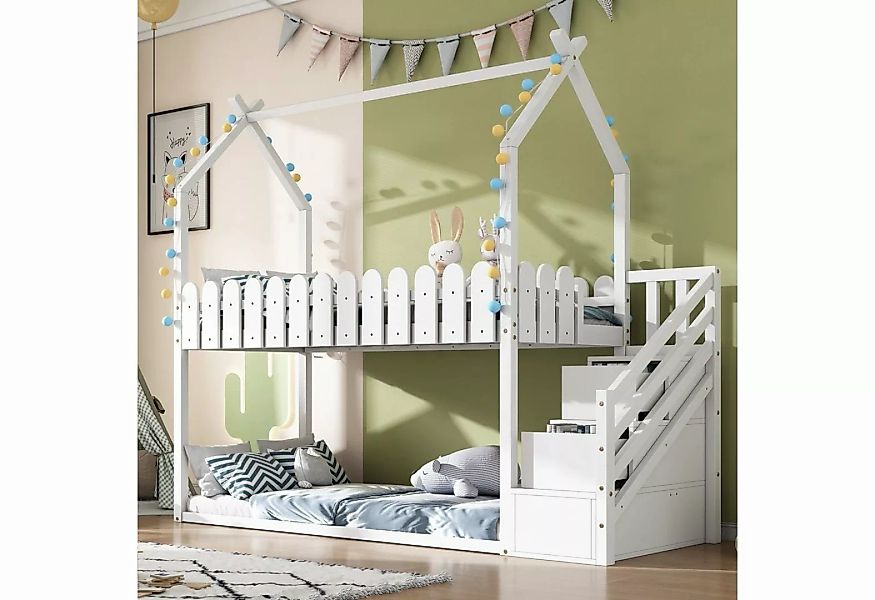 Celya Kinderbett Etagenbett Massivholzbett 90 x 200 cm, Bettgestell Kinder günstig online kaufen