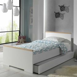 Jugendzimmerset in Weiß und Buche modern (dreiteilig) günstig online kaufen