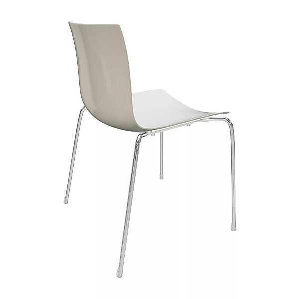 Arper - Catifa 46 0251 Stuhl zweifarbig Gestell Chrom - weiß/elfenbein/Auße günstig online kaufen