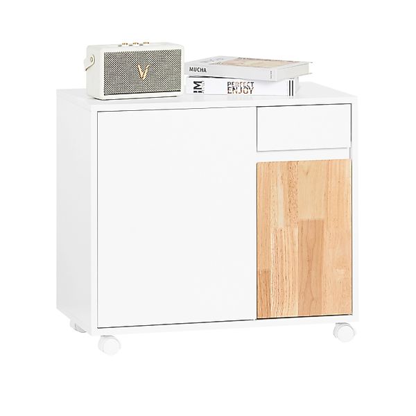 SoBuy Aktenschrank mit 2 Türen Druckertisch Rollcontainer für Büro Weiß ASK günstig online kaufen