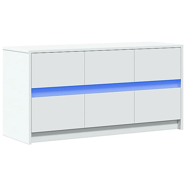 vidaXL TV-Schrank mit LED-Beleuchtung Weiß 100x34x50 cm Holzwerkstoff 85221 günstig online kaufen