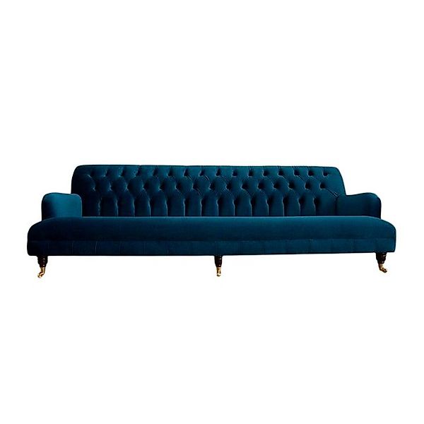 JVmoebel 4-Sitzer Blaue Chesterfield Couch Textil 4 Sitzer XXL Big Sofa Cou günstig online kaufen