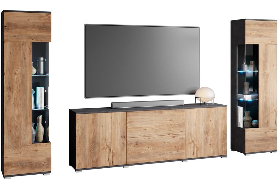 INOSIGN Wohnwand KENIA, (Komplett-Set, 3-St), Vitrinen günstig online kaufen