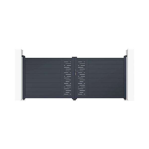 Casanoov Flügeltor Arlberg 350x140cm Aluminium & 2 Eifel Pfosten H.166cm Gr günstig online kaufen