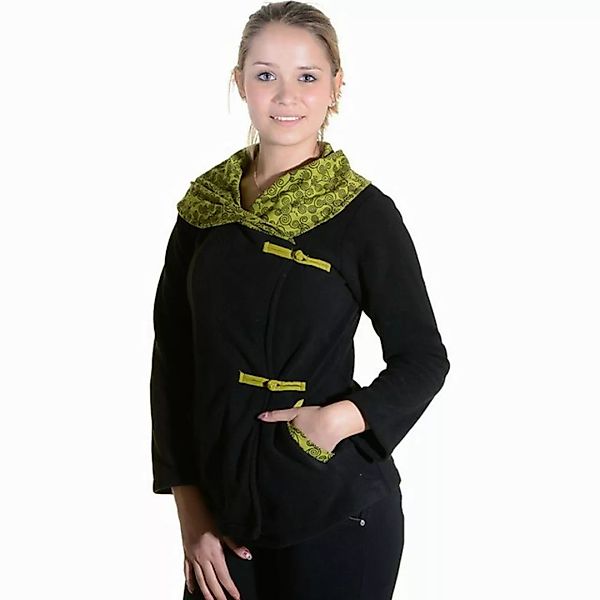 KUNST UND MAGIE Fleecejacke Fleece Jacke mit tollem Kragen Goa Psy Hippie B günstig online kaufen