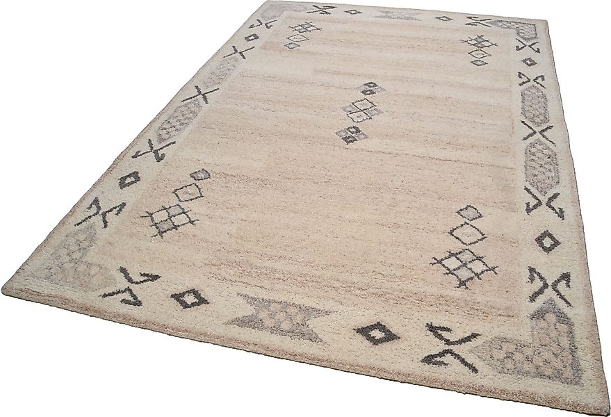 THEKO Wollteppich  Royal Berber  ¦ beige ¦ Wolle ¦ Maße (cm): B: 60 H: 1,8 günstig online kaufen