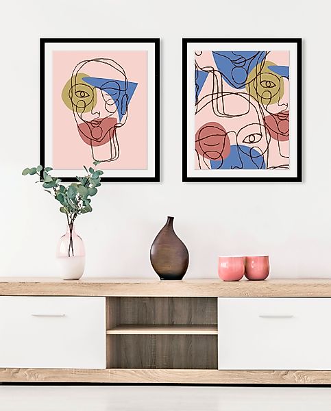 queence Bild »Pastella«, Abstrakt-Gesicht-Figuren-Frau-Gemälde, (1 St.), HD günstig online kaufen