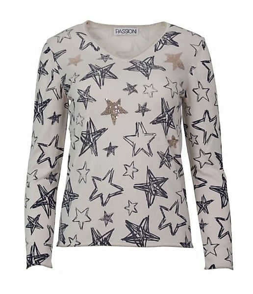 Passioni Strickpullover Pullover mit Sternenprint casual bedruckt günstig online kaufen