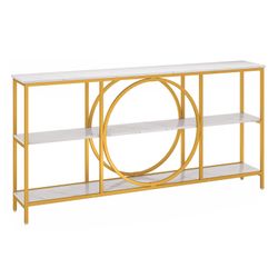 COSTWAY Konsolentisch, 180cm, schmal, 3 Ebenen günstig online kaufen