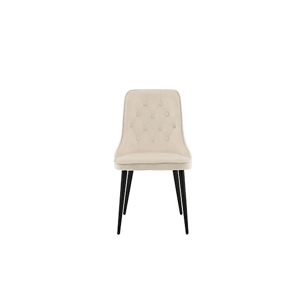 ebuy24 VelvetDeluxe Esszimmerstuhl Velour Beige Schwarz günstig online kaufen