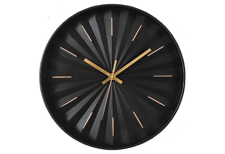 GLOBO LIGHTING Wanduhr FINE, Schwarz, Goldgelb, Ø 30 cm, Kunststoff, (Glas) günstig online kaufen