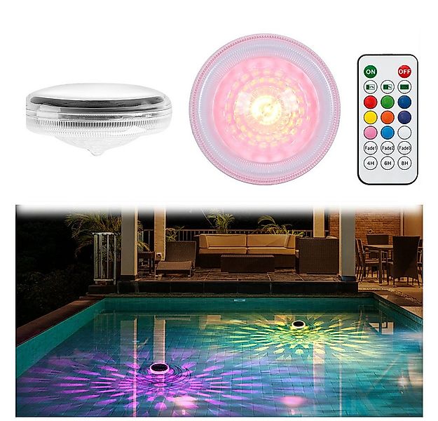 QUBEBU Pool-Lampe Schwimmende Poolbeleuchtung Solar, 2er Set, IP67 Wasserdi günstig online kaufen