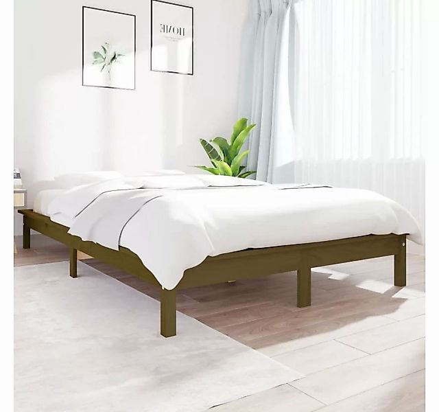 furnicato Bett Massivholzbett Honigbraun 200x200 cm Kiefer günstig online kaufen