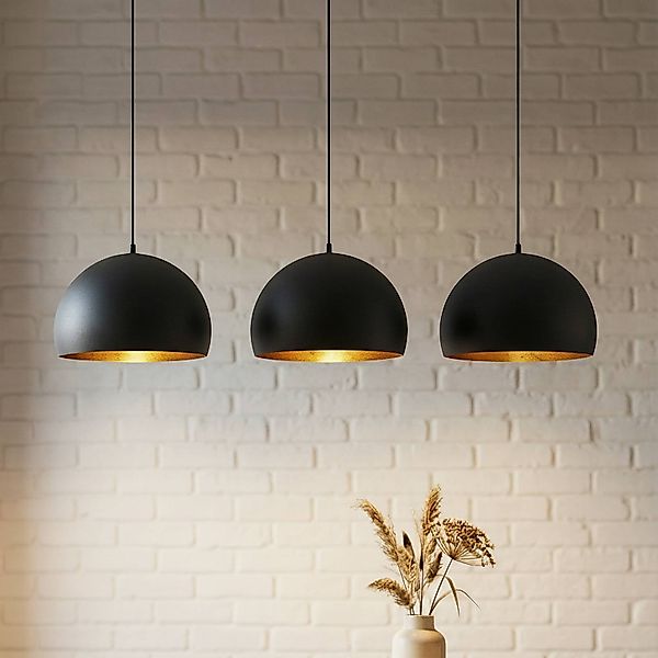 Lindby Pendellampe Tarjei, Länge 120cm, schwarz/gold, Metall günstig online kaufen