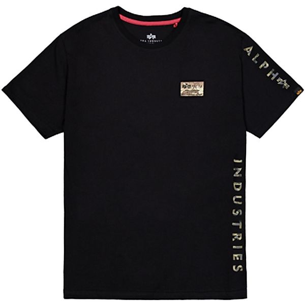 Alpha Industries  T-Shirts & Poloshirts Camo Sleeve T - black günstig online kaufen
