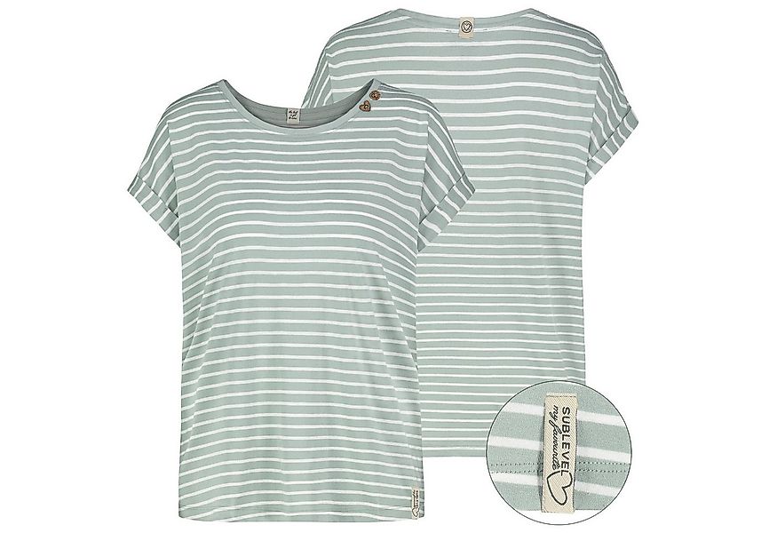 SUBLEVEL Kurzarmshirt Eight2nine Damen T-Shirt kurz arm Sommer 100% Baumwol günstig online kaufen