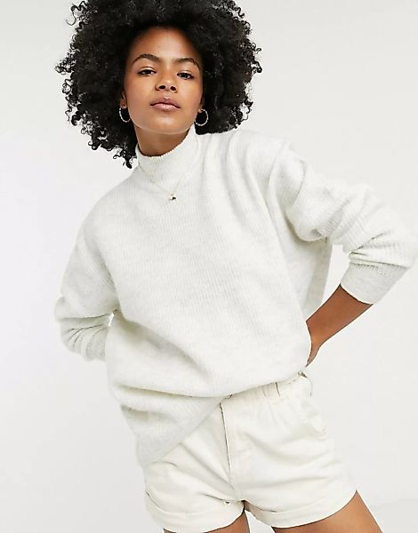 Selected – Fenica – Langer Pullover in Creme-Weiß günstig online kaufen