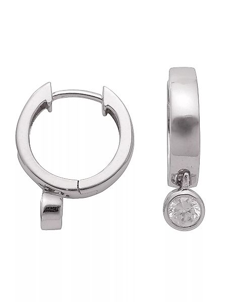 Adelia´s Paar Ohrhänger "925 Silber Ohrringe Creolen Ø 14,6 mm", mit Zirkon günstig online kaufen