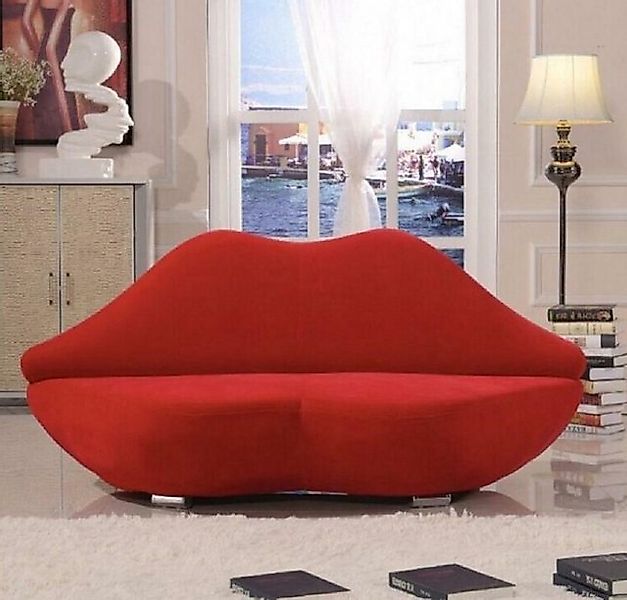 JVmoebel Sofa Lippen Sofa 2 Sitzer Polster Samt Modern Relax Sitz Luxus Möb günstig online kaufen