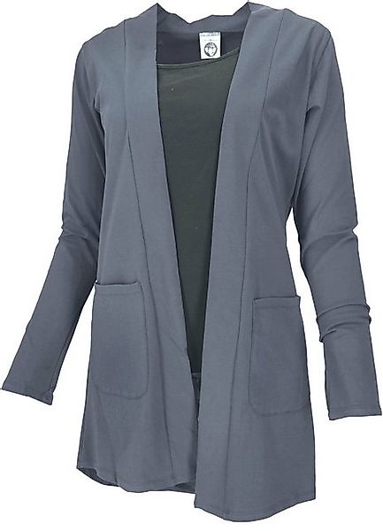 Guru-Shop Langjacke Offener Cardigan, lange Jacke - dunkelgrau alternative günstig online kaufen