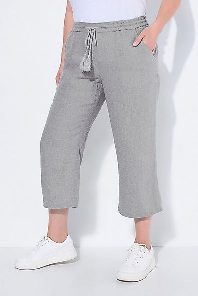 Ulla Popken Funktionshose 7/8-Leinenhose elastischer Bund natürlich kühl günstig online kaufen