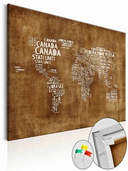artgeist Pinnwand Bild The Lost Map [Cork Map - Italian Text] braun-kombi G günstig online kaufen